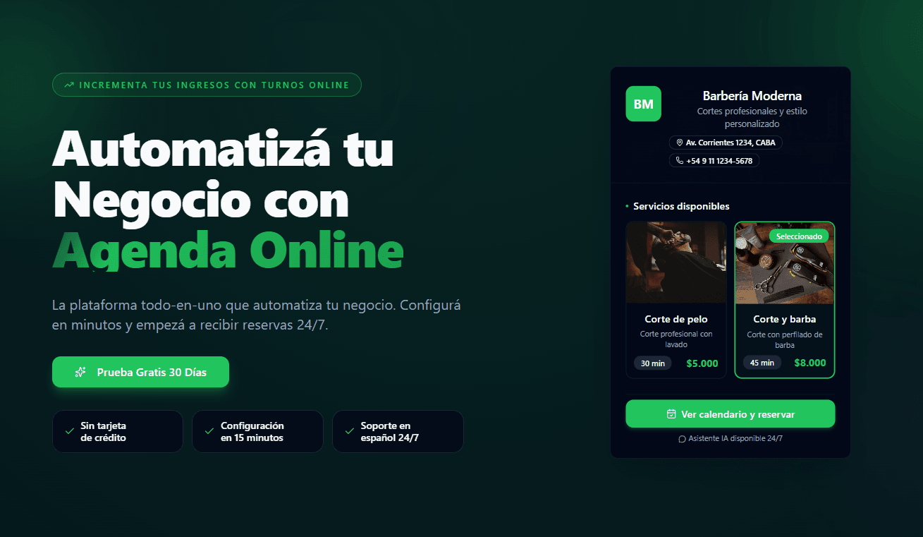 Turn in - Ecosistema SaaS Modular para Servicios de turnos y landing pages rapidas
