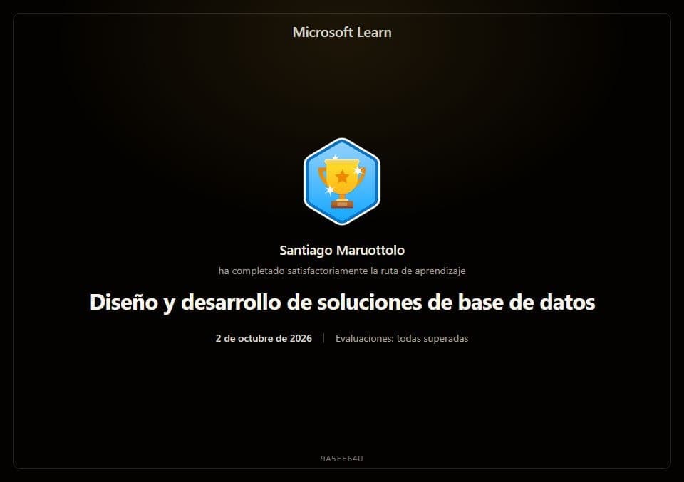 Diseño y desarrollo de soluciones de base de datos